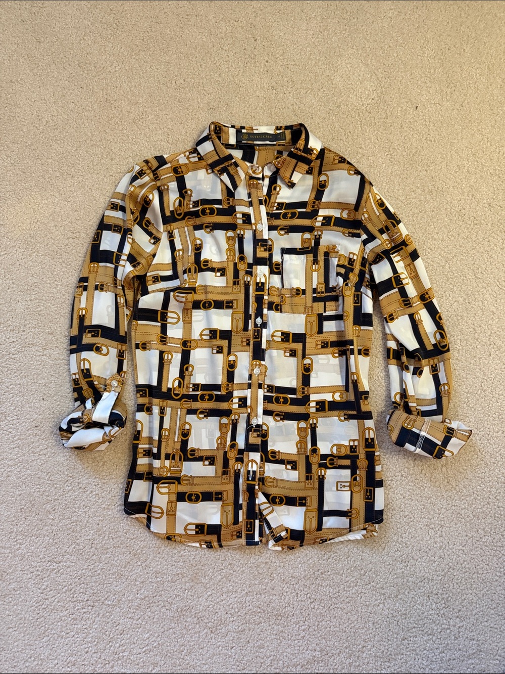 Outback Red Gold Belt Design Blouse